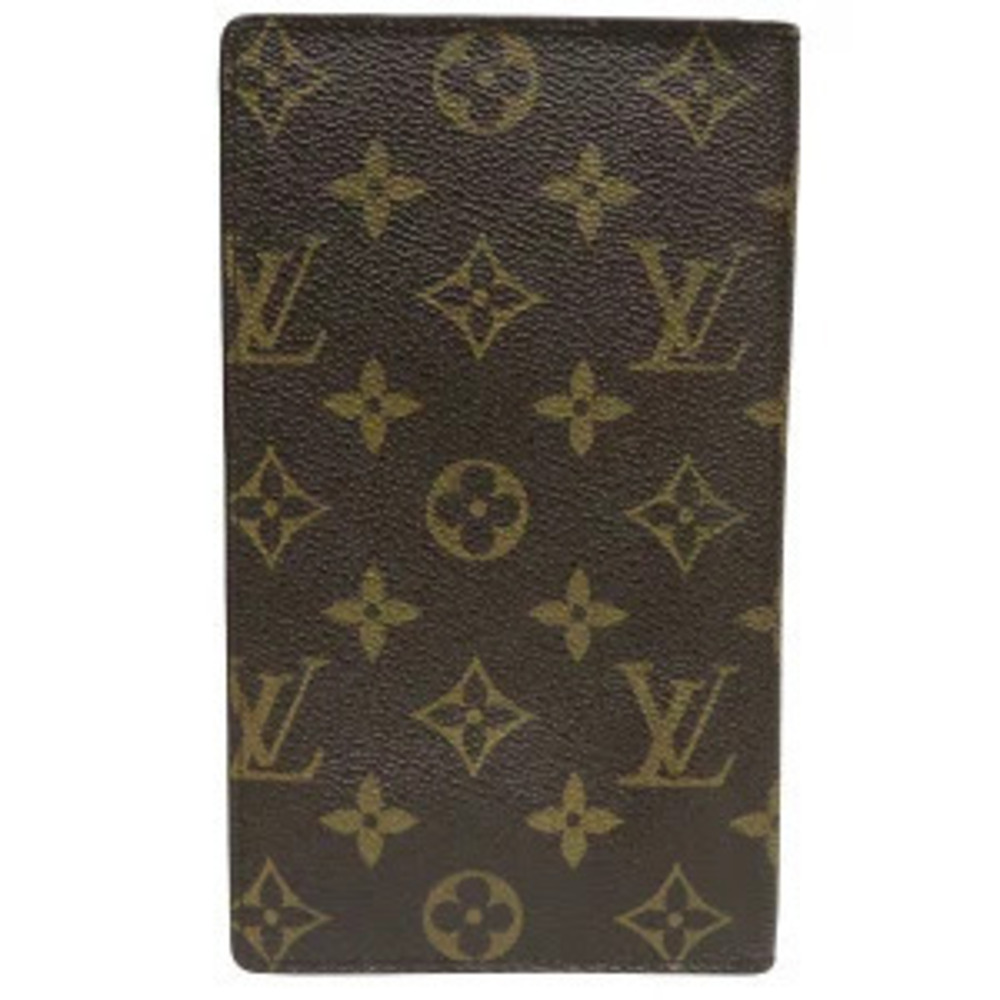 Louis Vuitton Porte Chequier Carte Wallet Credit Bi Long fold Monogram Brown